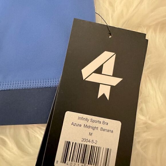 NWT Four Laps Infinity Sports Bra in Azure Midnight Banana Size M - Picture 5 of 11